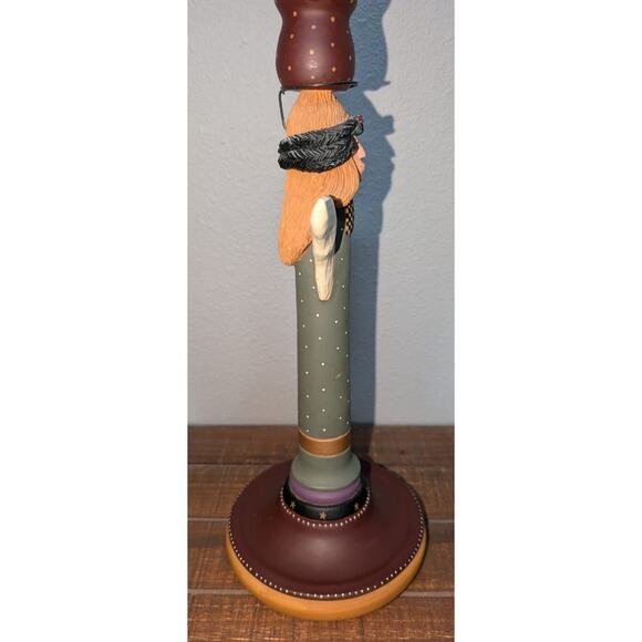 VTG 1997 Williraye Studio Christmas Holiday Angel Folk Art Candle Holder WW2227 - Picture 3 of 9